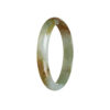 Genuine Type A Green with Honey Jade Bangle Bracelet - 54mm Half Moon - Image 3