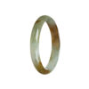 Genuine Type A Green with Honey Jade Bangle Bracelet - 54mm Half Moon