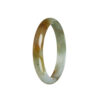 Genuine Type A Green with Honey Jade Bangle Bracelet - 54mm Half Moon - Image 2