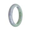 Grade A Green with Lavender Jadeite Bangle - 57mm Half Moon - Image 2