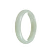 Real Grade A White Jade Bangle - 56mm Half Moon