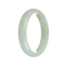 Genuine Grade A White Traditional Jade Bangle Bracelet - 56mm Half Moon - Image 3
