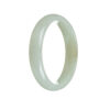 Genuine Grade A White Traditional Jade Bangle Bracelet - 56mm Half Moon