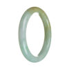 Genuine Type A Green and Brown Jadeite Jade Bracelet - 63mm Semi Round