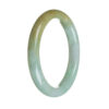 Genuine Type A Green and Brown Jadeite Jade Bracelet - 63mm Semi Round - Image 2