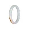 Genuine Type A Light Green and Yellowish Brown Jadeite Bracelet - 57mm Half Moon - Image 2