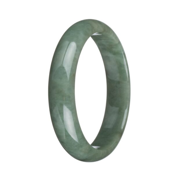 Genuine Untreated Green Traditional Jade Bangle Bracelet - 64mm Half Moon - Image 2