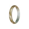 Authentic Grade A Green Brown Traditional Jade Bangle - 56mm Half Moon - Image 5