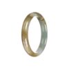 Authentic Grade A Green Brown Traditional Jade Bangle - 56mm Half Moon - Image 6