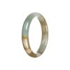 Authentic Grade A Green Brown Traditional Jade Bangle - 56mm Half Moon - Image 2