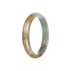Authentic Grade A Green Brown Traditional Jade Bangle - 56mm Half Moon - Image 3
