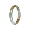 Authentic Grade A Green Brown Traditional Jade Bangle - 56mm Half Moon - Image 4