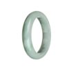 Real Grade A Green and White with Emerald Green Patterns Jadeite Jade Bangle - 63mm Half Moon - Image 3