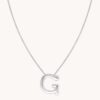 G Initial Bold Pendant Necklace in Silver