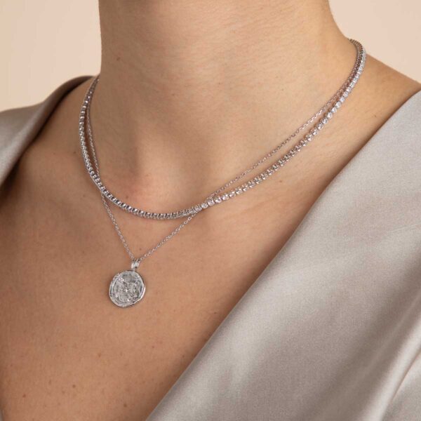 Gleam Tennis Chain Necklace in Silver - Image 3