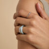 Carved Dome Ring in Solid Silver - Image 3