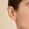 Oval Crystal Stud Earrings in Silver - Image 2