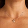 Heart & Snake Pendant Necklace in Silver - Image 2