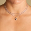 Heart & Snake Pendant Necklace in Silver - Image 3