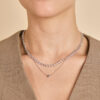 Heart Bezel Tennis Necklace in Titanium alloy - Image 3