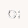 Radiant Pearl Huggies in Silver