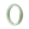 Real Grade A Light Green Jade Bangle Bracelet - 56mm Half Moon