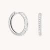 Essential Crystal Medium Hoops in Silver
