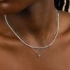Tennis Chain Necklace in Silver - Image 4
