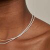 Tennis Chain Necklace in Silver - Image 6