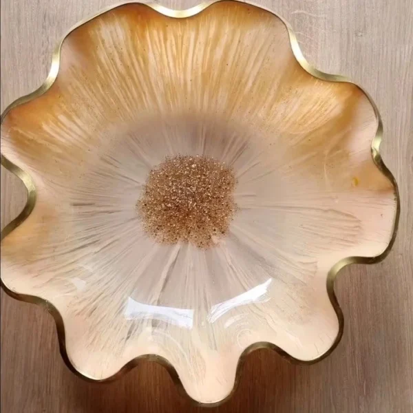 Buy Resin Bowl and Marble Looks Handmade Resin Bowl Pearl Polished Bowl with Epoxy Resin Beautiful One-of-a-kind Decorative
