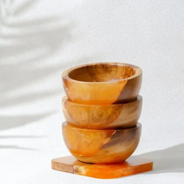 Buy Resin Bowl and Marble Looks Handmade Resin Bowl Pearl Polished Bowl with Epoxy Resin Beautiful One-of-a-kind Decorative - Image 6