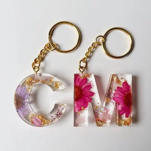 Resin Alphabetical Cute Plush Keychain Bag Pendant Fashionable English Letter Car Keychain Pendant