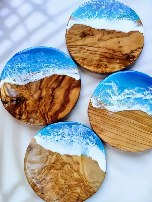 Handmade Modern Design Resin Coaster Set LatestRessin Coaster for Family Coffee Table and Kitchen Decor Square and Round Shape - Image 6